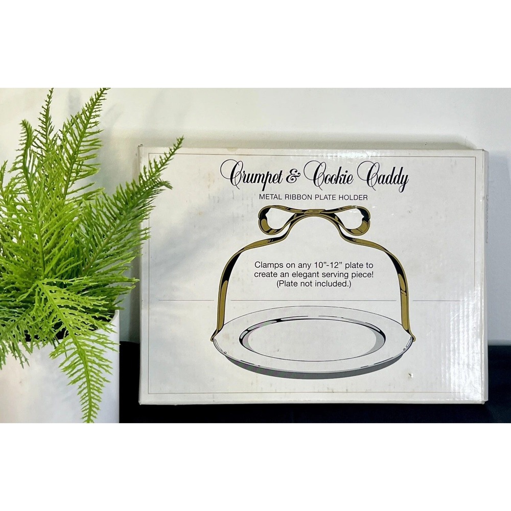 Vintage DEPARTMENT 56 Crumpet And Cookie Caddy‎ Gold Metal Bow Bows Decor